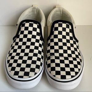Vans “Asher” Black and Off-White Checkered Sneakers - Youth Size 5